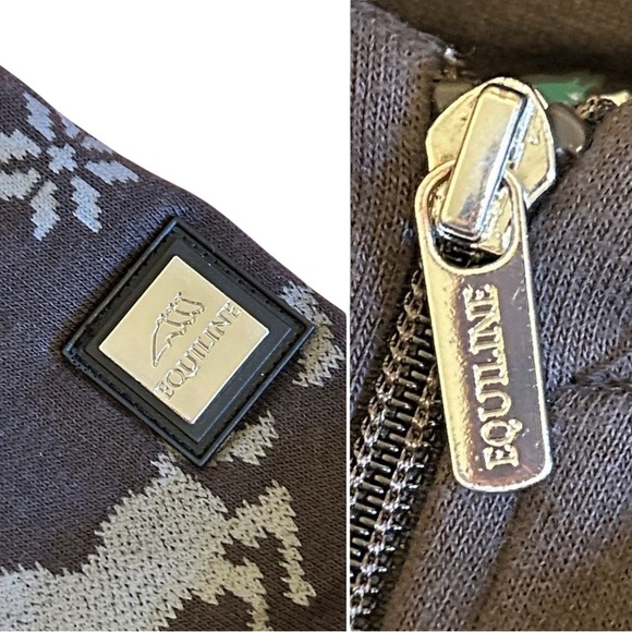 Equiline Nilvian Full Zip Hoodie with Winter Print & Horses, Womens size XXL - Picture 16 of 16